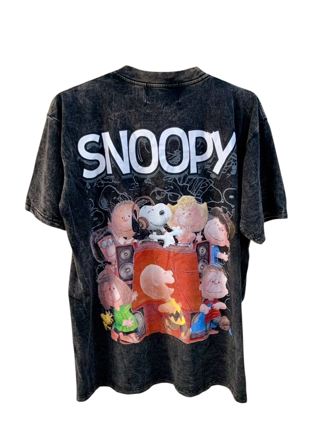 Snoopy T-shirt Acid Wash Black