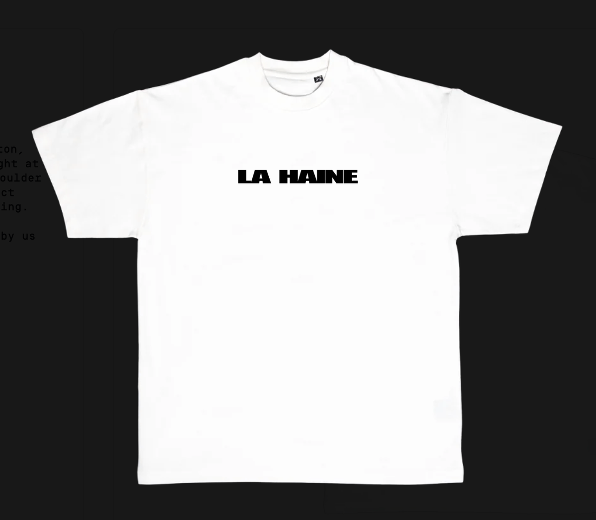 t-shirt la haine blanc