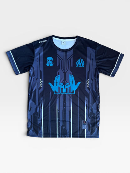 Maillot Black OM Jul Blue/Green Reflective - Personnalisable