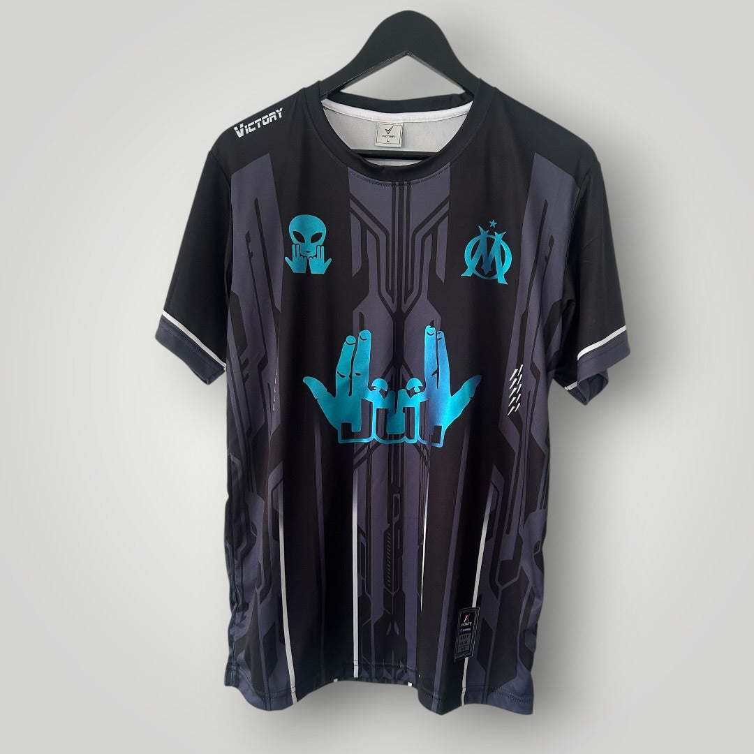 Maillot Black OM Jul Blue/Green Reflective - Personnalisable