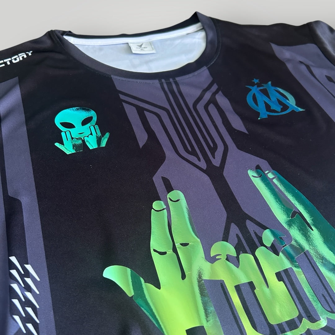 Maillot Jul OM Noir Arc en ciel Reflective - Personnalisable