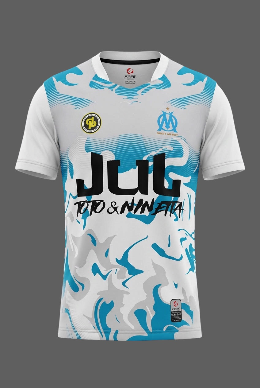 Maillot Jul Fins Blanc / Noir Personnalisable