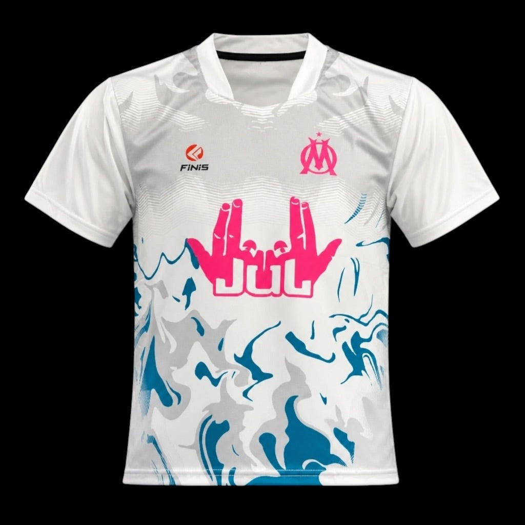Maillot Enfant Finis Jul White / Pink Personnalisable