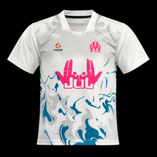 Maillot Enfant Finis Jul White / Pink Personnalisable