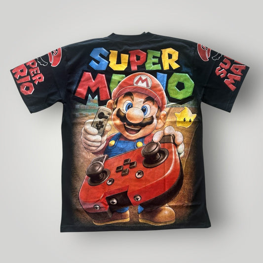 Super mario T-shirt Over print Black