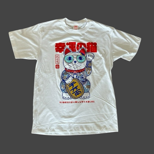 T-shirt Lucky Cat White