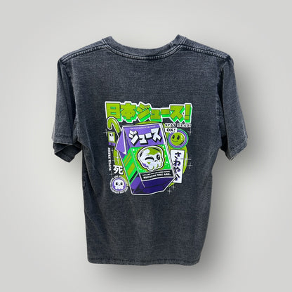 T-shirt Top Japan Acid Wash Black