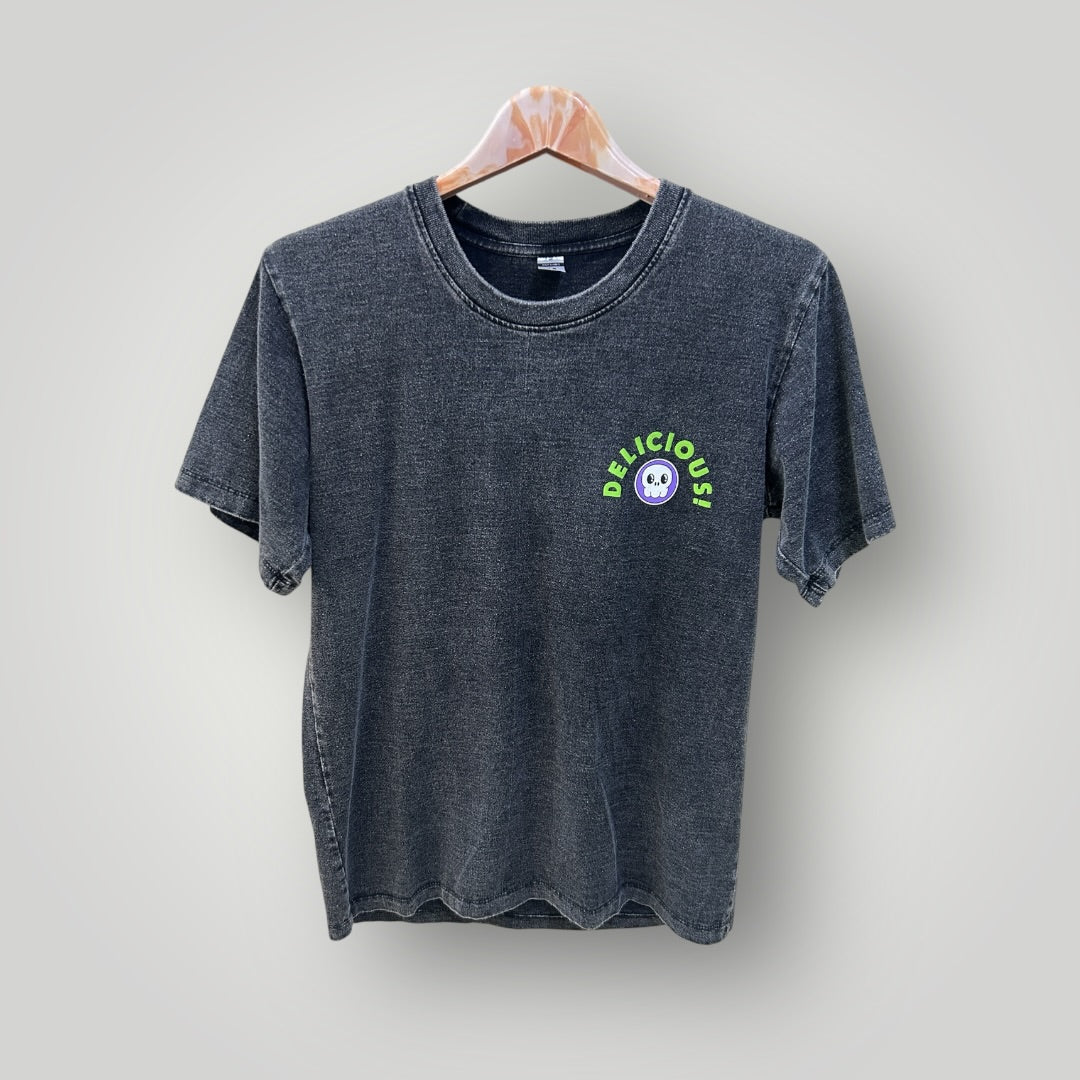 T-shirt Top Japan Acid Wash Black
