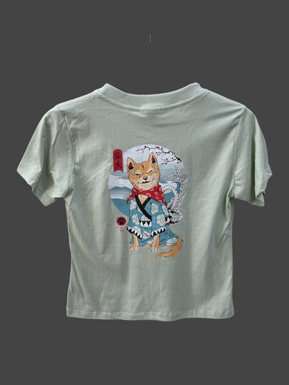 Top T-shirt Samurai Dog Light Green