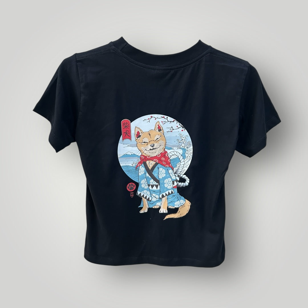 japan T-Shirt Top  Samurai Dog