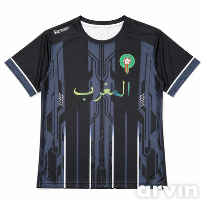 maillot Victory Morocco Black Reflect Green Personnalisable