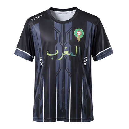 maillot Victory Morocco Black Reflect Green Personnalisable