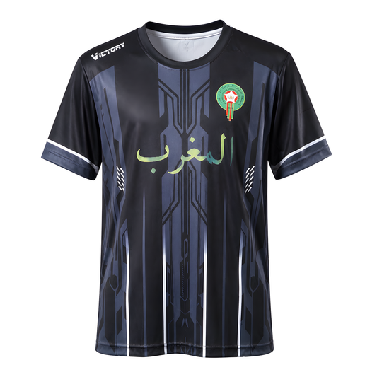 maillot Victory Morocco Black Reflect Green Personnalisable