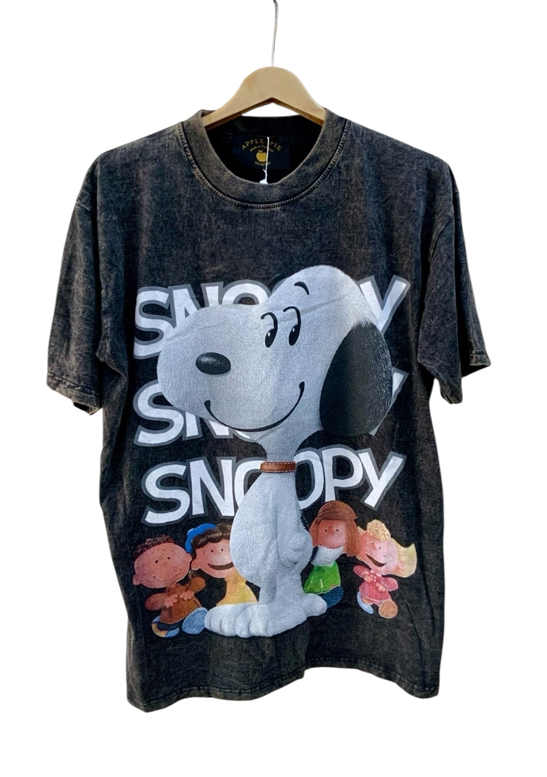 Snoopy T-shirt Acid Wash Black