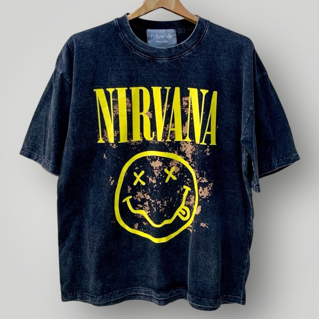 Nirvana yellow Smiley Black