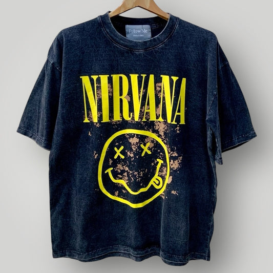 Nirvana yellow Smiley Black
