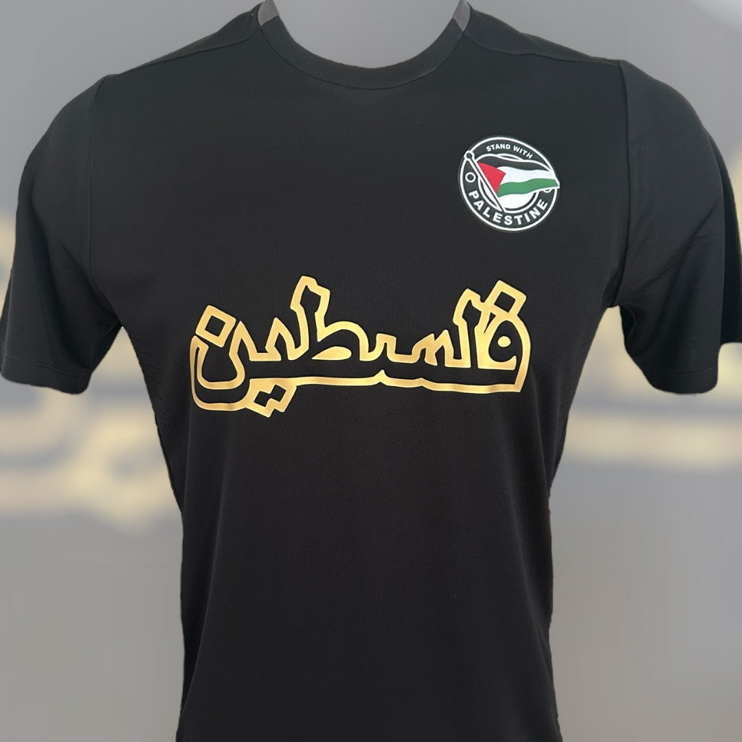 Palestino Black graffiti gold