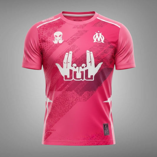 Maillot Jul OM Victory Pink 2.0 Personnalisable