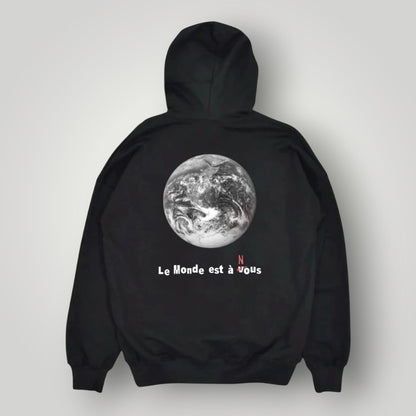 sweat à capuche la haine le monde globe noir