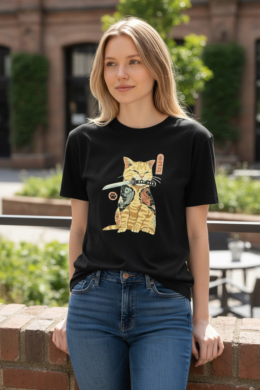 T-Shirt Samurai Cat