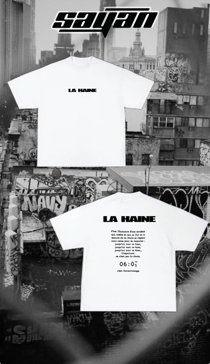 t-shirt la haine  blanc
